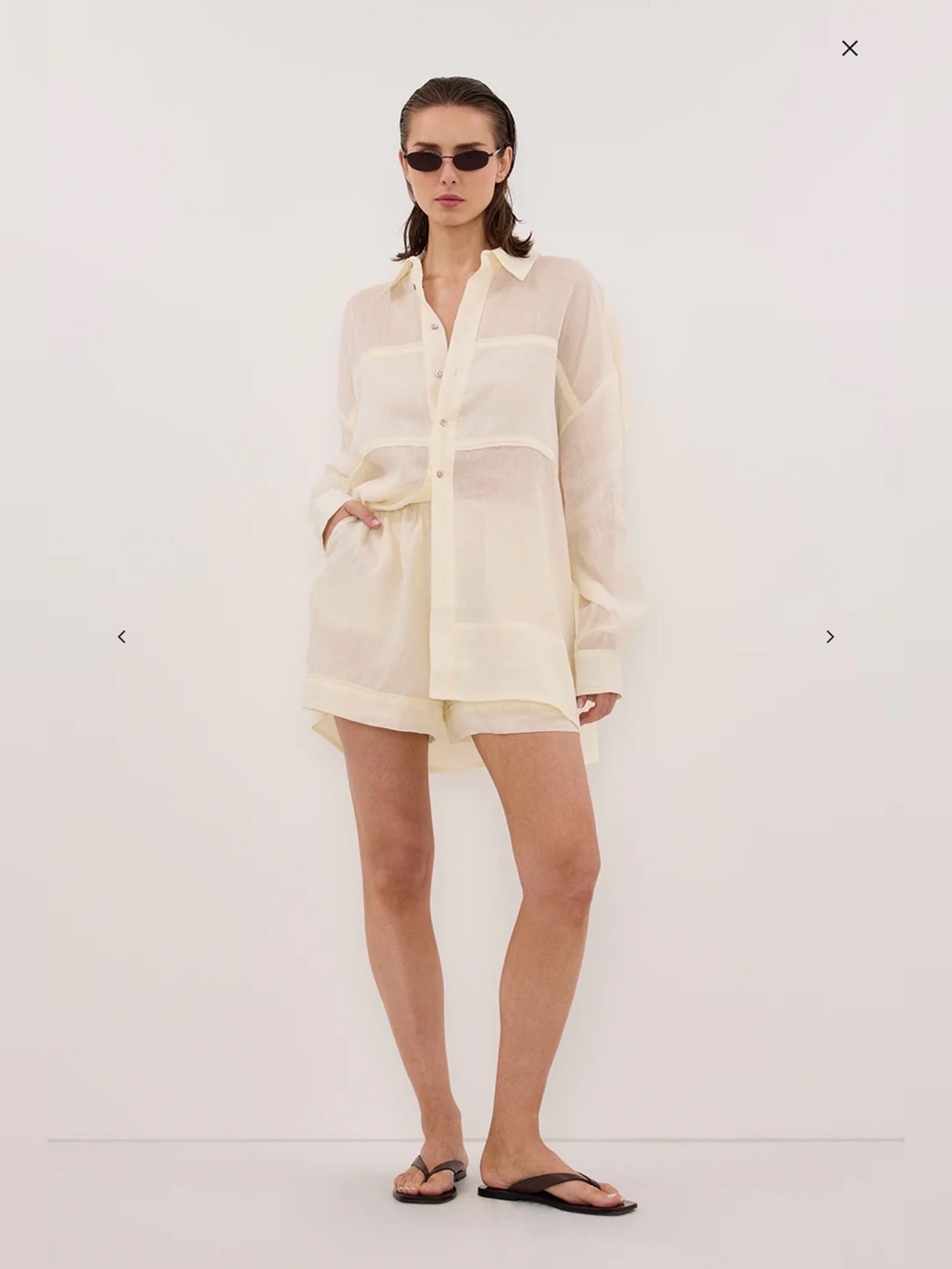 DISSH Kai Straw Oversized Ramie Long Sleeve Shirt NWT